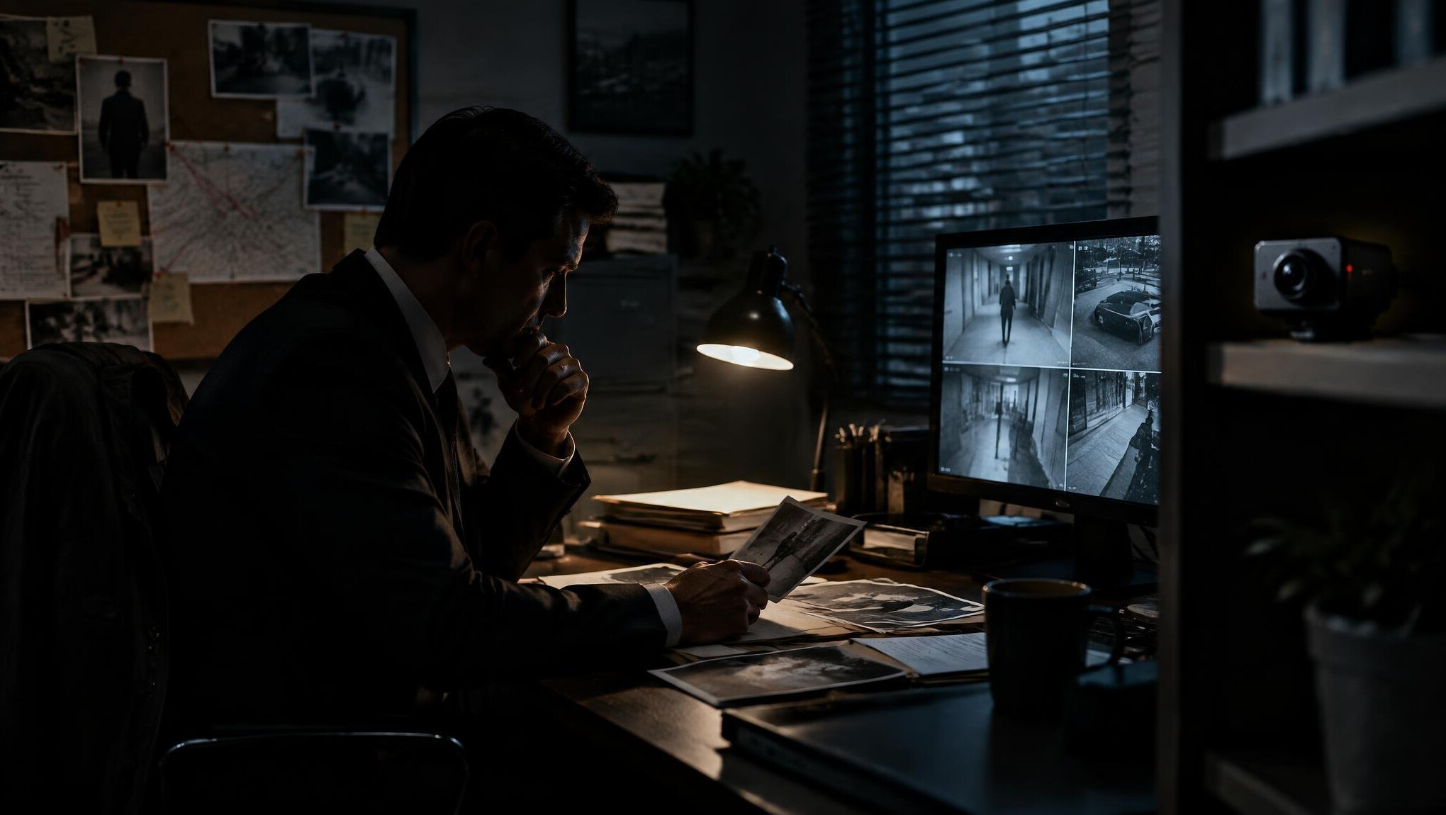 detective in shadow