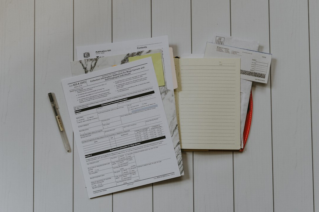documents on table